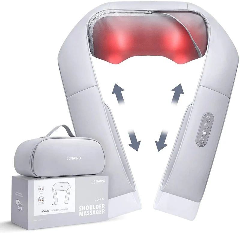 Masajeador Shiatsu NAIPO oCuddle™️, infrarrojos, incluye bolsa de transporte, masajeador de cuello