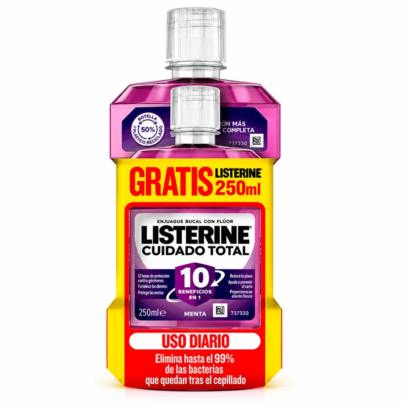 Listerine Cuidado Total 500 ml + Regalo 250 ml Pack