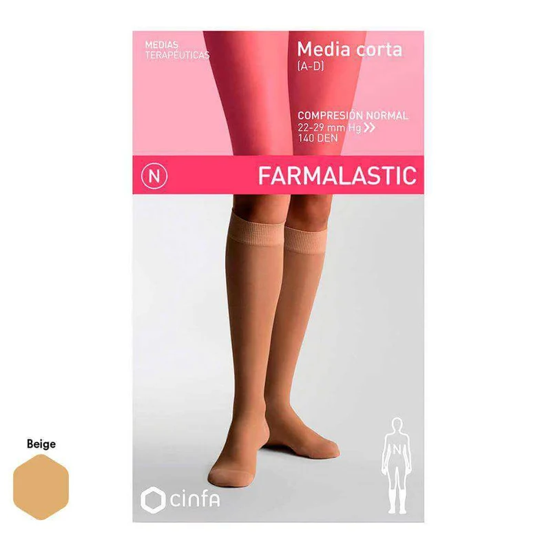 Farmalastic Media Corta Normal Beige Talla Mediana
