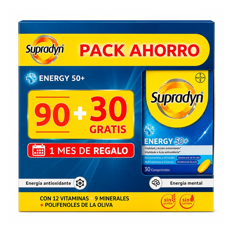 Supradyn Energy 50+ 90 Comprimidosrimidos + Regalo 30 Comprimidosrimidos