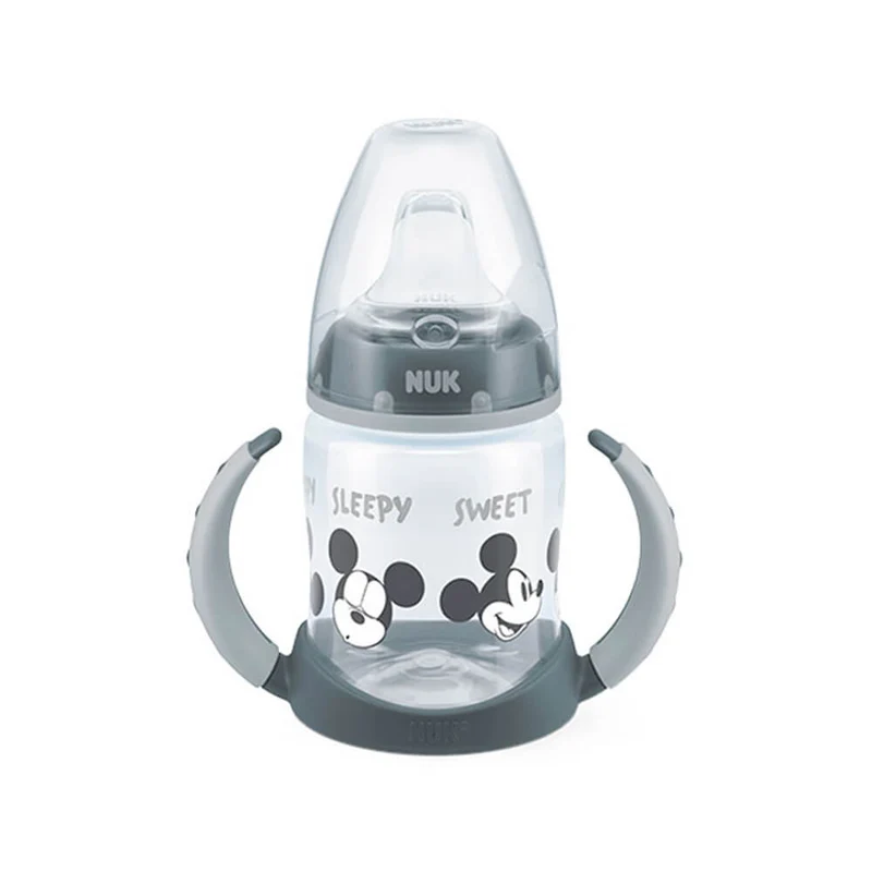 Nuk Biberón Vaso Aprendizaje Mickey Gris Silicona 6-18M