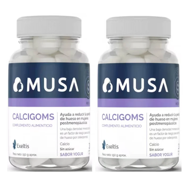 Musa Calcigoms 30 Gominolas Sabor Yogur Sin Azúcar Duplo 50% Gratis 2ª Unidades