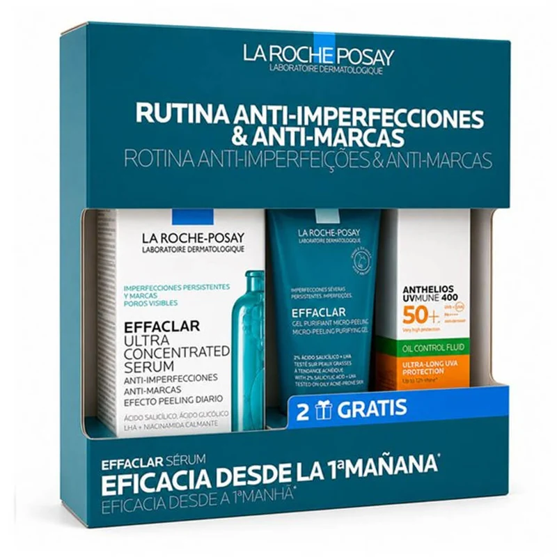 La Roche Posay Effaclar Serum Ultra Concentrado 30 ml + Regalo Gel Purificante 50 ml y Anthelios Uvmune 400 Oil Control 15 ml Pack