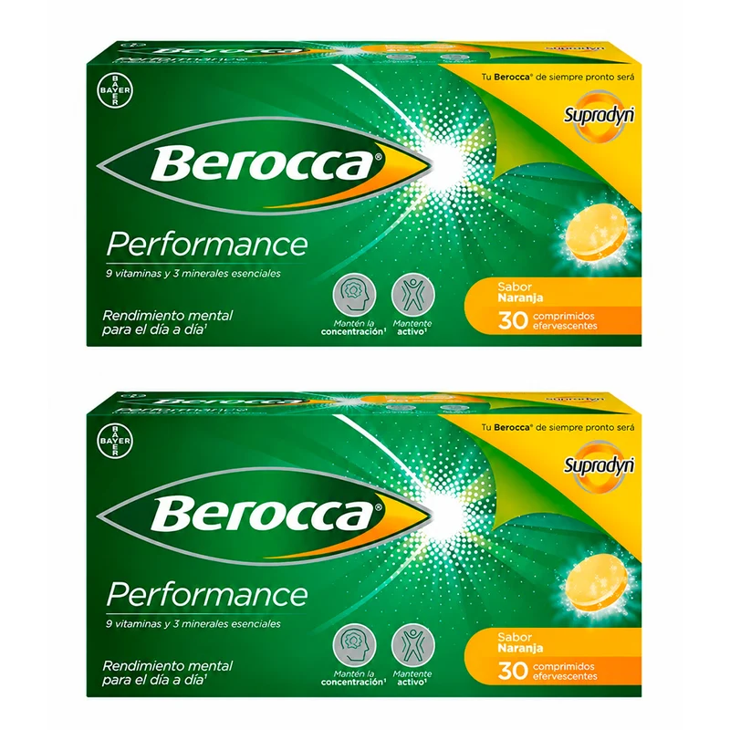 Berocca Performance Naranja 30 Comprimidos Efervescentes Duplo