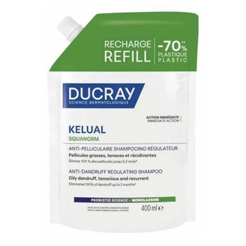 Ducray Kelual Squanorm Champú Regulador Caspa Grasa 400 ml Recarga