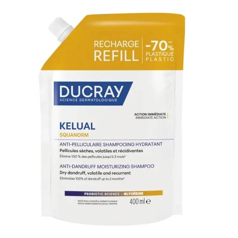Ducray Kelual Squanorm Champú Hidratante Caspa Seca 400 ml Recarga