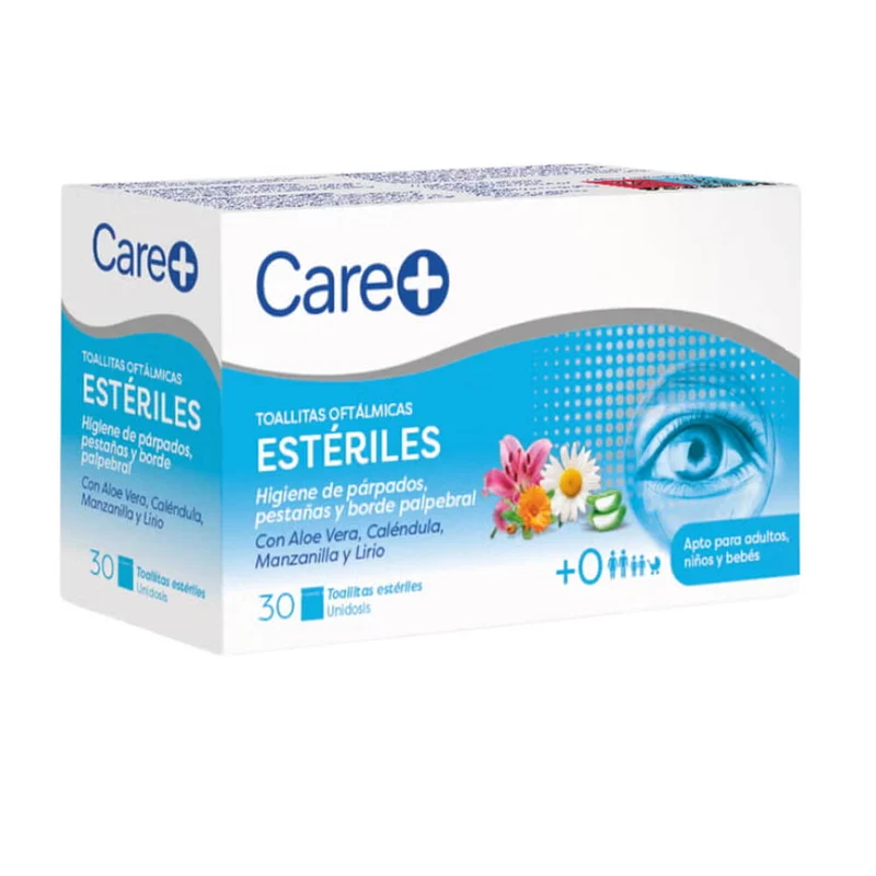 Care+ Toallitas Oftálmicas Estériles 30 Unidades