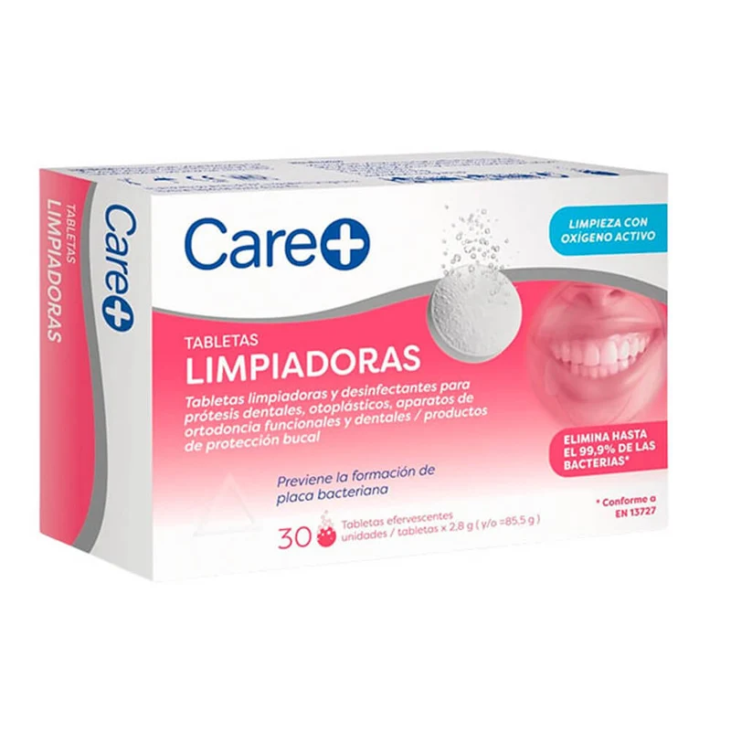 Care+ Tabletas Limpiadoras 30 Tabletas Efervescentes