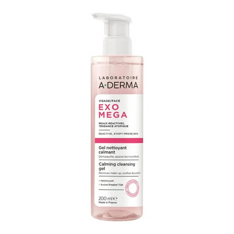 A-Derma Exomega Facial Gel Limpiador Calmante 200 ml