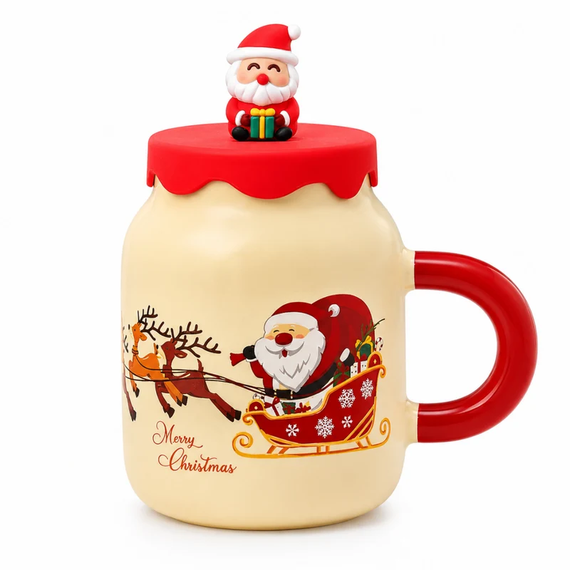 Miomu Taza de Cerámica Navideña Santa is Coming