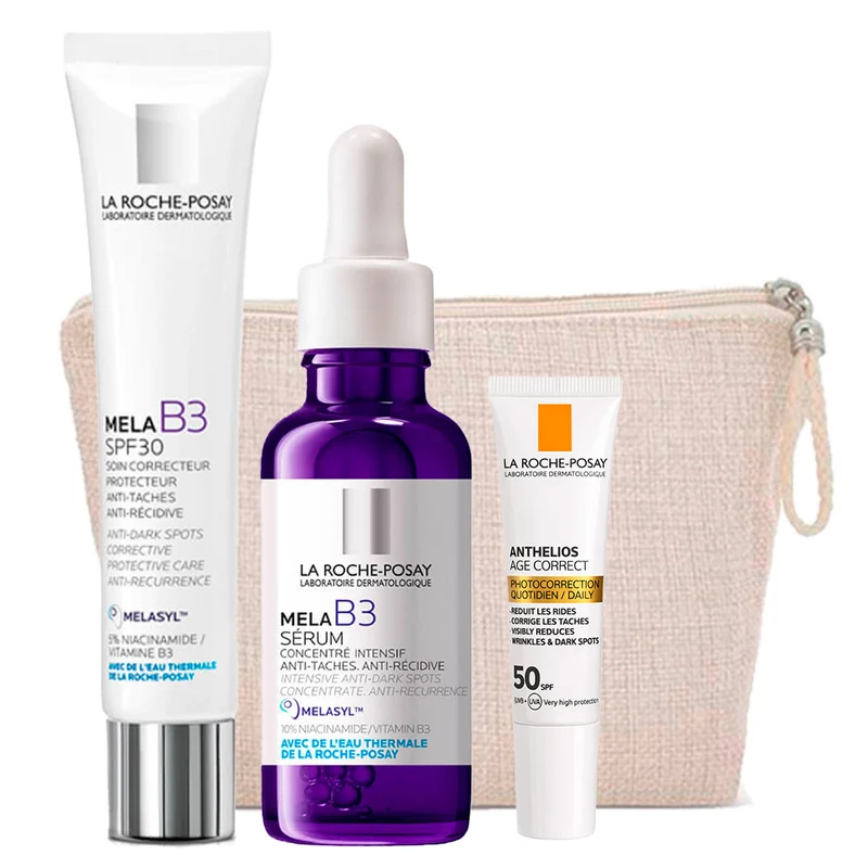 PACK La Roche-Posay B3 Sérum 30ml + La Roche-Posay Mela B3 SPF30 Crema 40ml + REGALO Anthelios Age Correct 15ml + REGALO Neceser Viaje