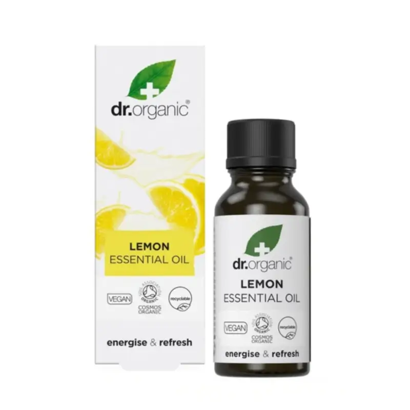 Dr.Organic Aceite Esencial De Limón Cáscara Bio Y 100% Puro, 10 ml