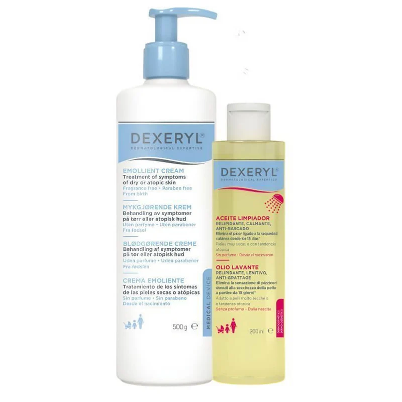 Dexeryl Crema Emoliente 500 ml + Regalo Aceite Limpiador 200 ml