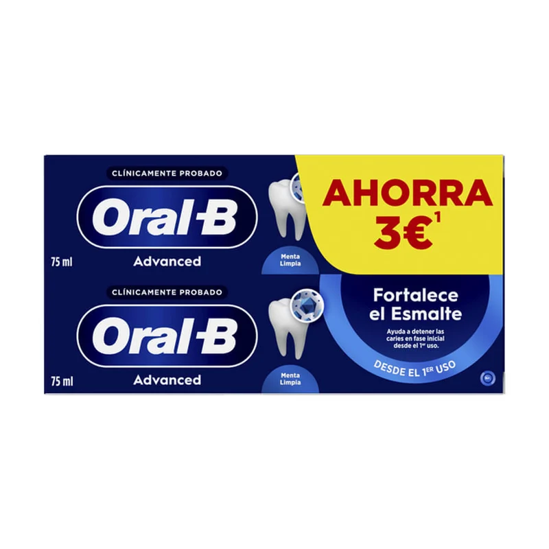 Oral-B Advanced Fortalece El Esmalte Pasta Dental 75 ml Duplo