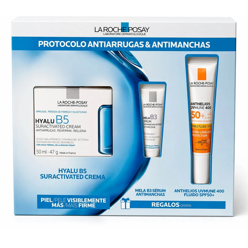 La Roche Posay Hyalu B5 Suractivated Crema 50 ml + Regalo Mela B3 Sérum 3 ml y Anthelios Uvmune 400 Fluido Spf50+ 15 ml Pack