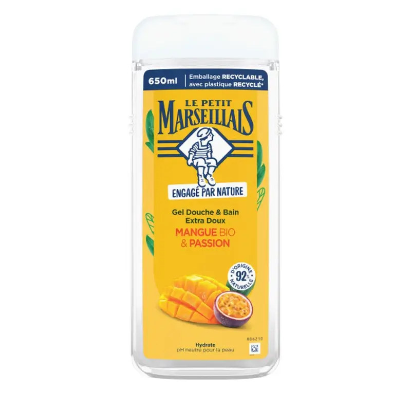 Le Petit Marseillais Gel de Ducha Extra Suave Mango Bio y Maracuyá, 650 ml