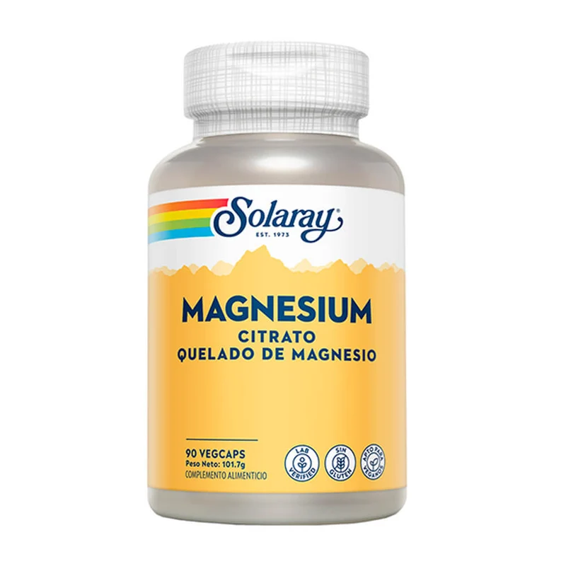 Solaray Citrato Quelado De Magnesio 90 Cápsulas Vegetal
