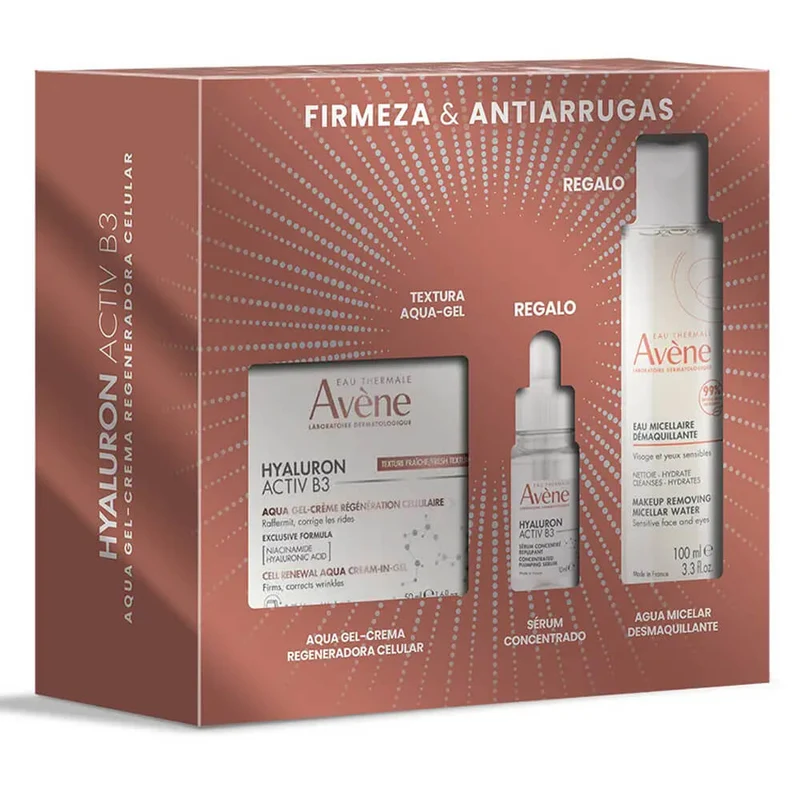 Avene Hyaluron Activ B3 Aqua Gel Crema Regeneradora Celular 50 ml + Regalo Hyaluron Active B3 Sérum 10 ml y Agua Micelar 100 ml