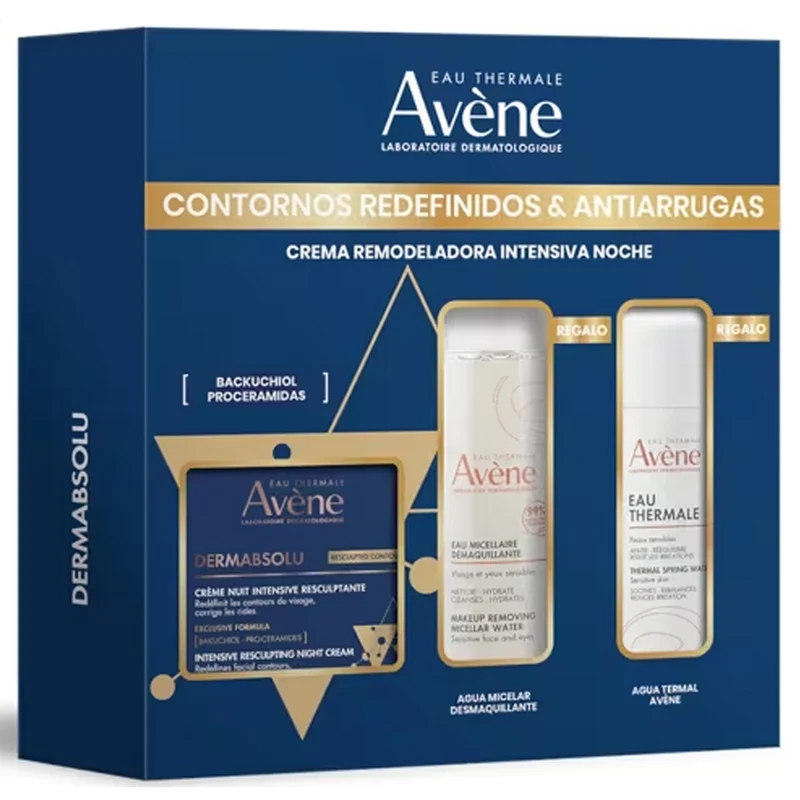 Avene Dermabsolu Crema Remodeladora Noche 50 ml + Regalo Agua Micelar 100 ml y Agua Termal 50 ml Pack