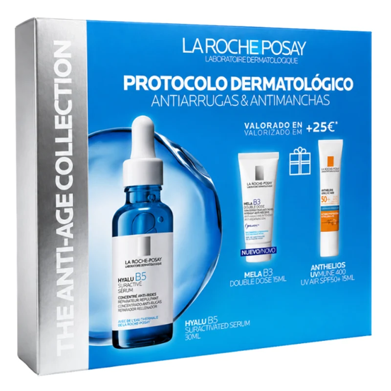 La Roche Posay Hyalu B5 Suractivated Serum 30 Ml + Regalo Mela B3 Doble Dose Sérum 15 ml y Anthelios Uvmune 400 Fluido Spf50+ 15 ml Pack