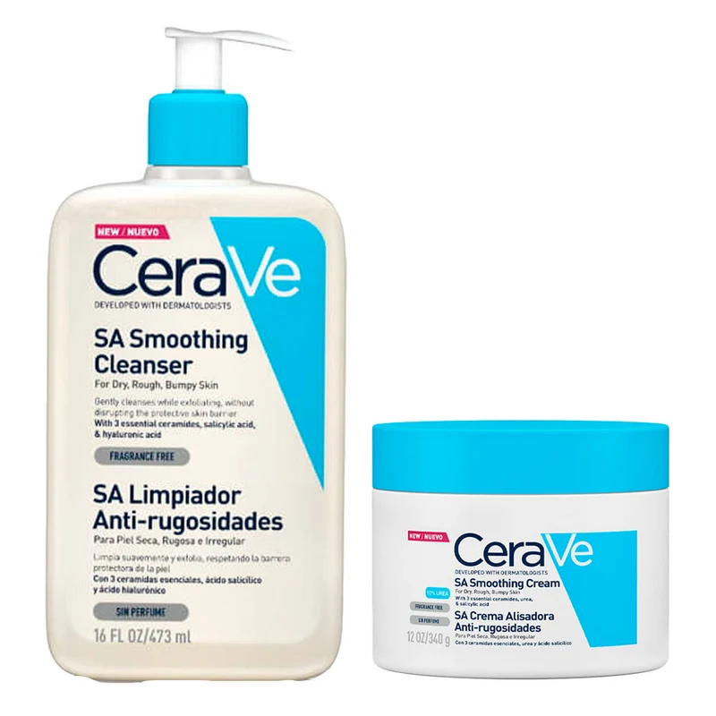 Rutina Cerave Limpiador Antirugosidades 473 ml + Cerave Sa Crema Alisadora Anti-Rugosidades 340 gr