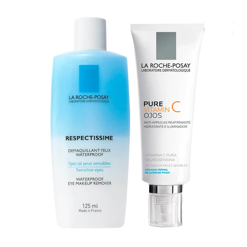 Rutina La Roche Posay Pure Vitamin C Contorno Ojos 15 Ml + Respectissime Desmaquillante Ojos Water 125 ml Pack