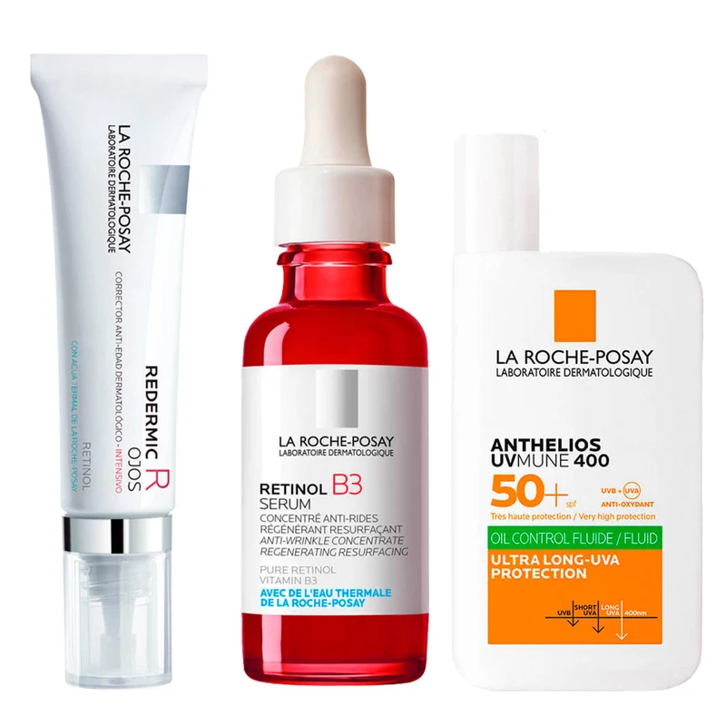Rutina La Roche Posay Toleriane Crema-Espuma Limpiadora 400 ml + Toleriane Sensitive Fluido 40 ml + Anthelios UV-MUNE 400 Fluido Invisible Spf50+ 50 ml Pack