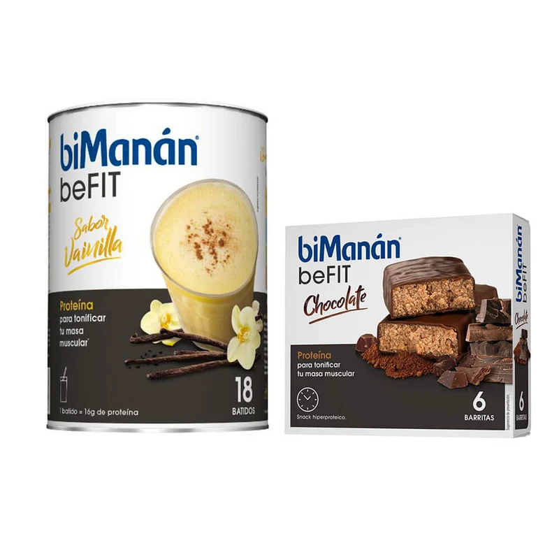 Bimanán Befit Vainilla Batido 540 Gr (18 Batidos) + Regalo 6 Barritas Chocolate
