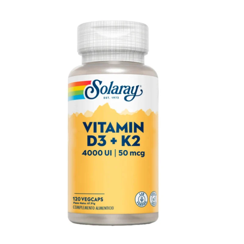 Solaray Vitamin D3+K2 60 Cápsulas Vegetal 33.9 gr