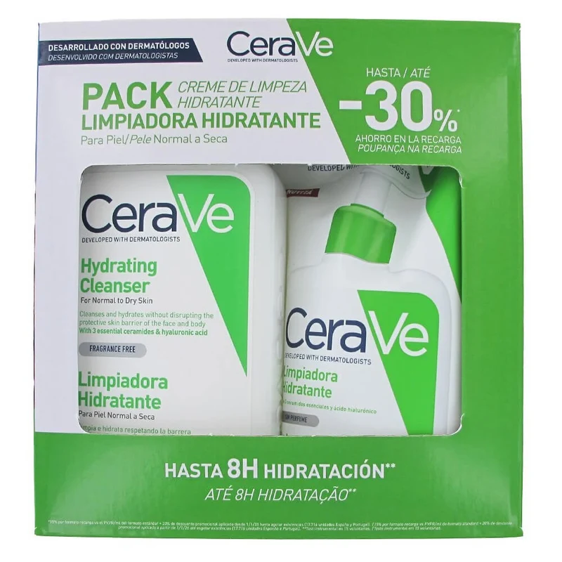 Cerave Limpiador Hidratante Piel Normal-Seca 473 ml + Limpiador Hidratante Piel Normal-Seca Refill 473 ml Pack