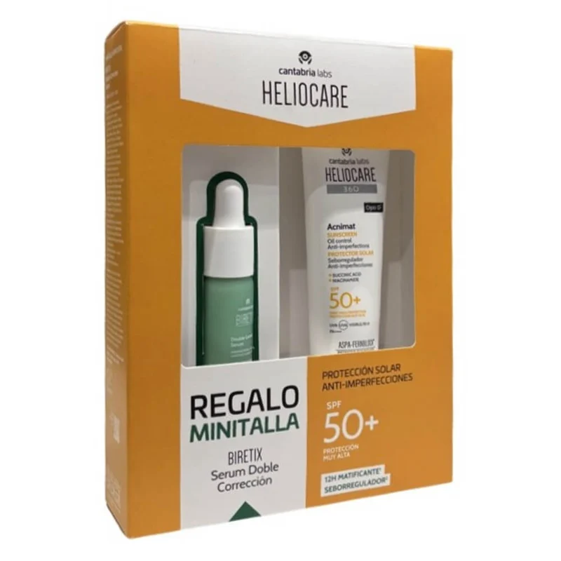 Heliocare 360º Spf50+ Acnimat Protector Solar 50 ml + Regalo Minitalla Biretix Sérum Pack