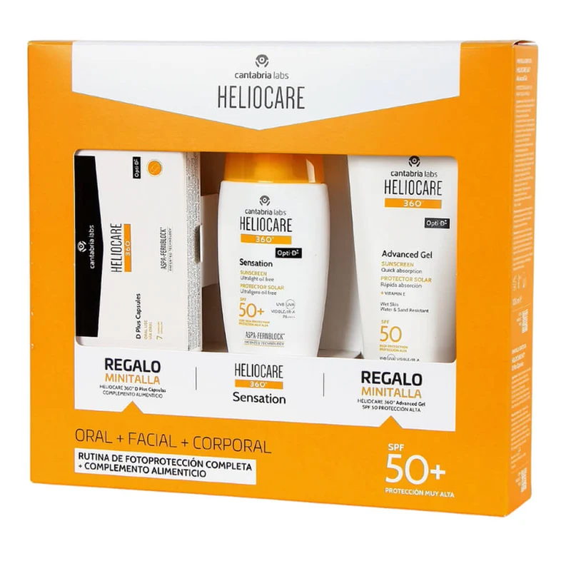 Heliocare 360º Spf50+ Sensation Ultraligero Oíl-Free 50 ml + Regalo Miminitalla D Plus Cápsulas y Minitalla Advanced Gel