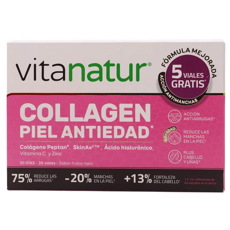 Vitanatur Collagen Piel 30 Viales 25 ml Frutos Rojos