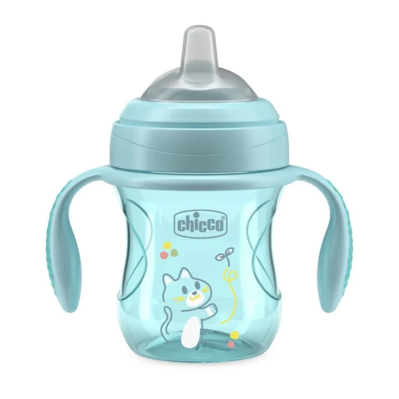 Chicco Biberón Transition Cup Azul 200Ml +4 meses
