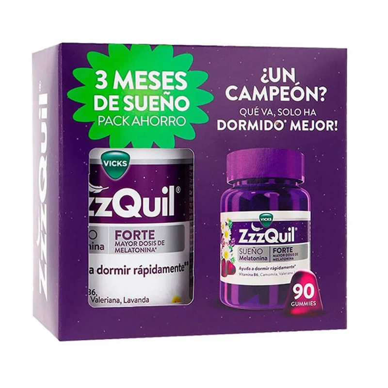 Vicks Zzzquil Sueño Forte 90 Gummies Frutos Del Bosque Pack