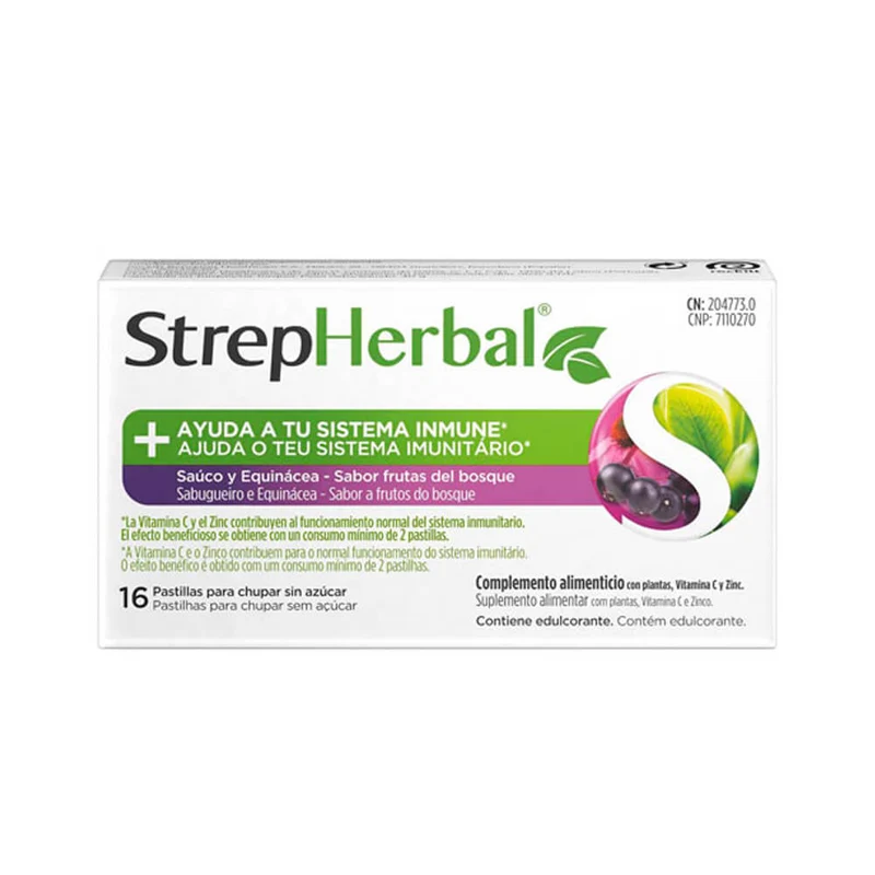 Strepherbal 16 Pastillas Para Chupar Sauco Y Equinácea