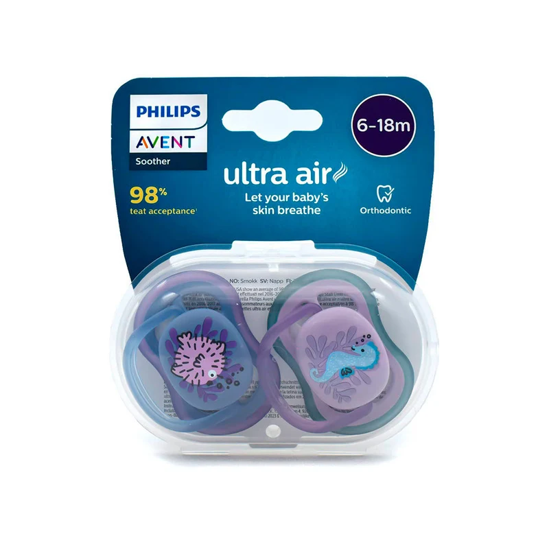Philips Avent Chupete Silicona Ultra Air 6-18 meses 2 Unidades Niña
