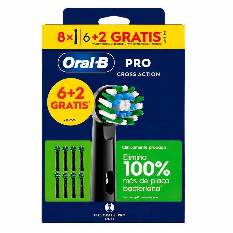 Oral-B Pro Cross Action Recambio Cepillo Electrico 6 + 2 Gratis