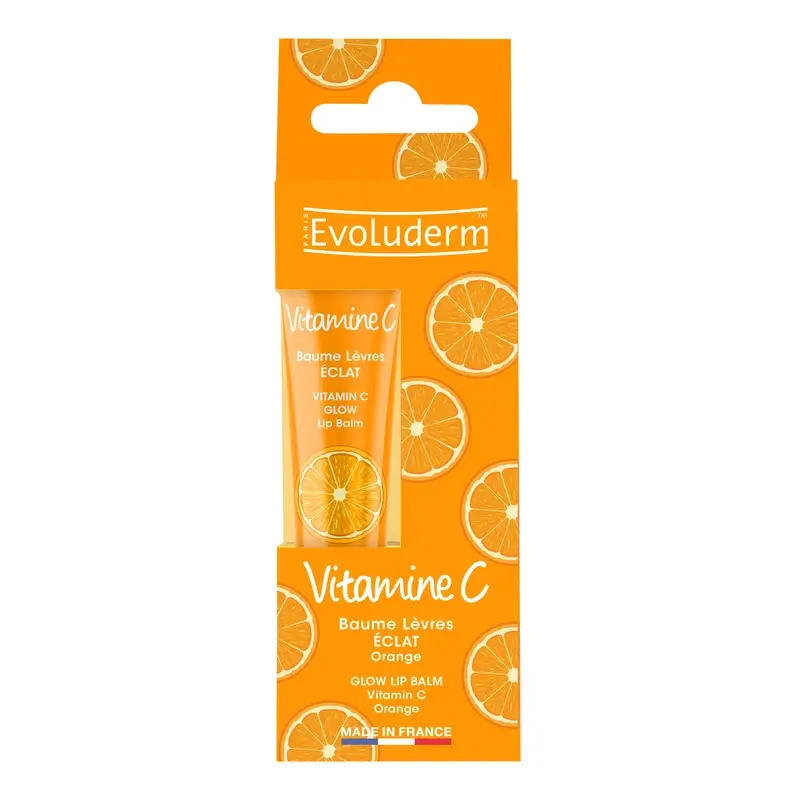 Evoluderm Bálsamo Labial Glow - Naranja / Vitamina C, 15 ml