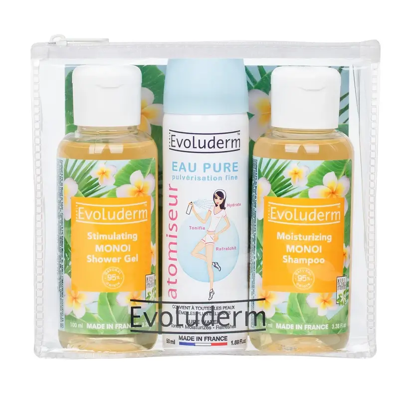 Evoluderm Set De Viaje X3 - Gel De Ducha-Agua Pura-Champú, 100/50/100 ml
