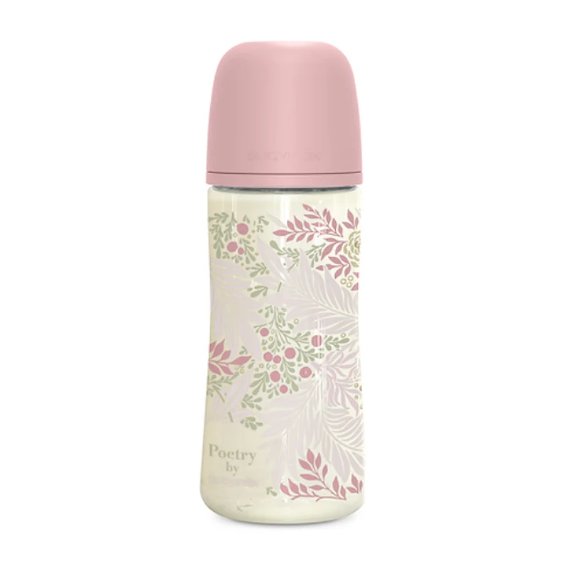Suavinex Biberón Silicona Sx Pro Poetry T.L 360 ml Rosa +6M