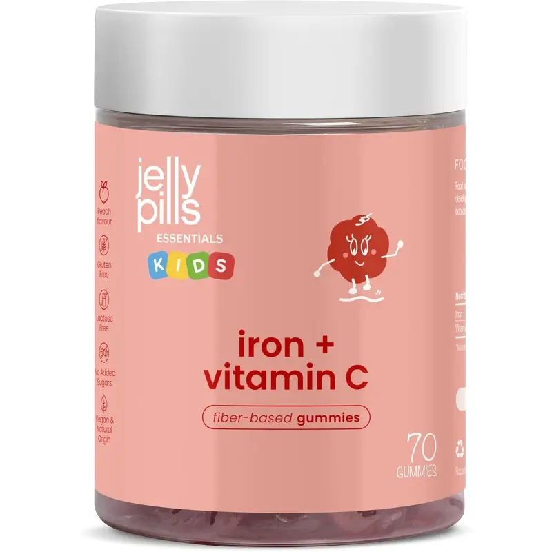 Jelly Pills Iron + Vitamin C Kids Melocoton, 70 unidad