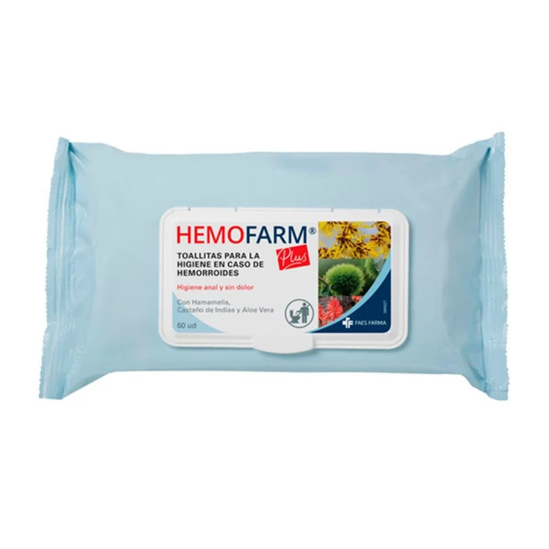 Hemofarm Plus Toallitas 60 Unidades Tapa Dura Regalo 20 Toallitas