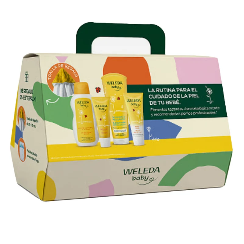 Weleda Baby Set Rutina Bienvenida Bebe Regalo Toalla + Pañal Pack 26