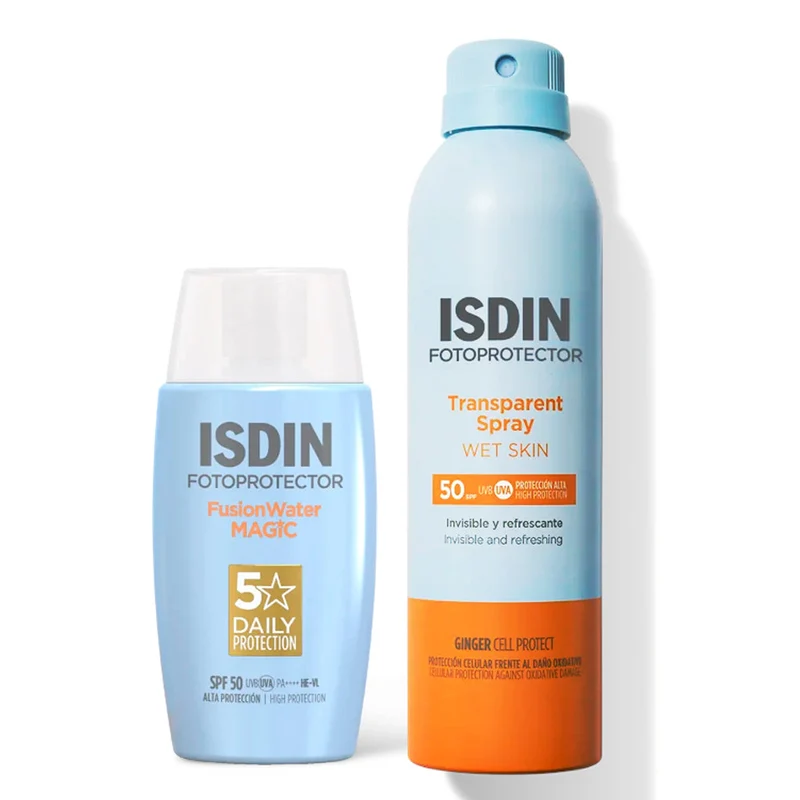 Isdin Fotop.Spf50+ Transparent Spray Wet Skin + Fusión Water Magric Pack