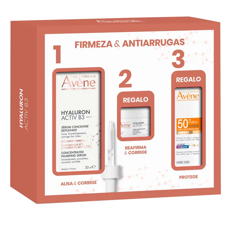 Avene Hyaluron Activ B3 Sérum Concentrado Voluminizador 30 ml + Regalo Crema Hyaluron Activ B3 7 ml y Fluido Antiedad Spf50 5 ml