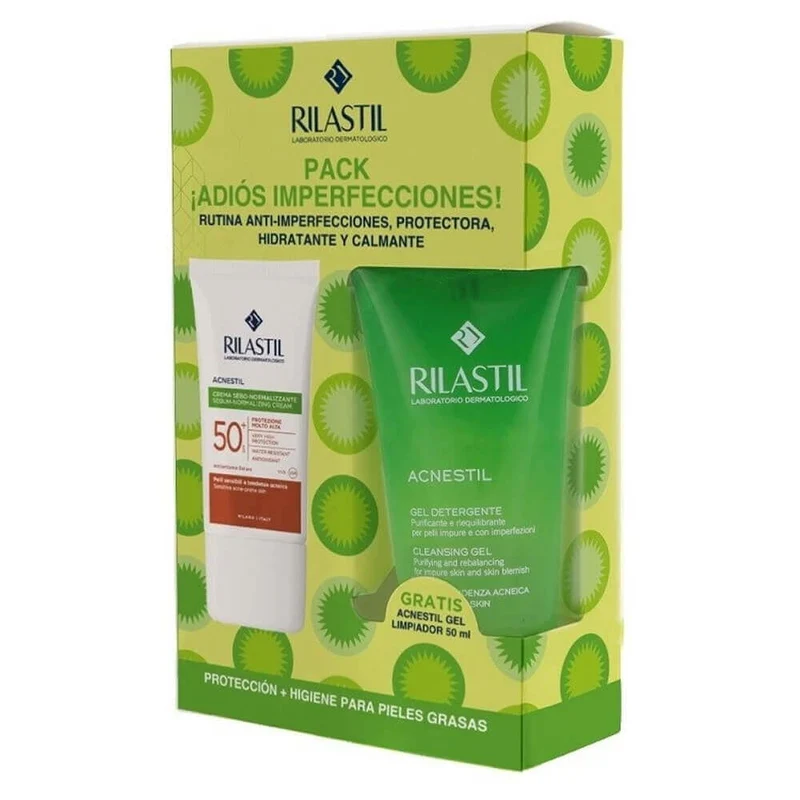 Rilastil Sun System Spf50+ Acnestil Crema Sebo Normalizante 50ml + Regalo Gel Limpiador 50ml