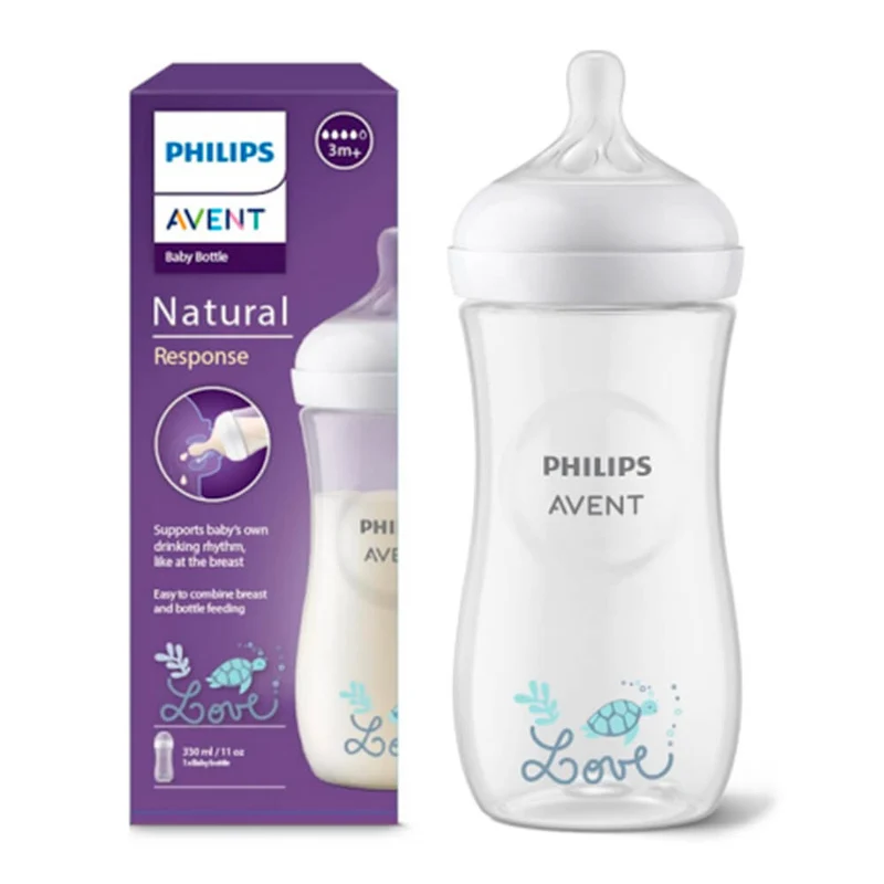 Philips Avent Biberón Natural Response Tortuga +3M 330ml