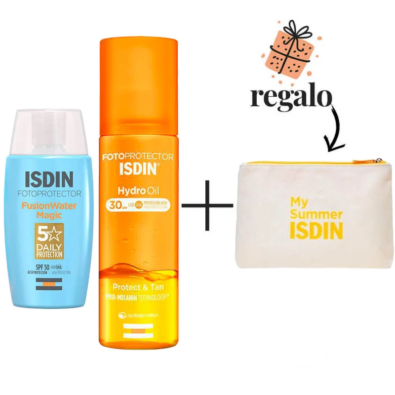 Rutina Isdin Fusion Water Magic Y Isdin Hydro Oil + Regalo Neceser My Summer Isdin