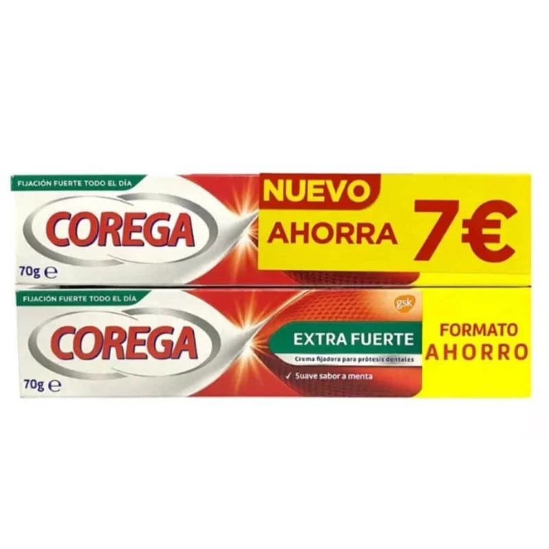 Corega Extra Fuerte Crema Adhesiva 70 gr Duplo